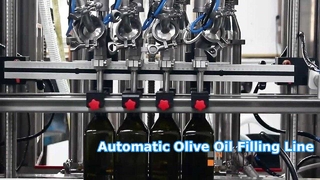 Automatische Olivenöl-Abfüll- und Verschluss-Etikettiermaschine. Olivenöl-Abfülllinie