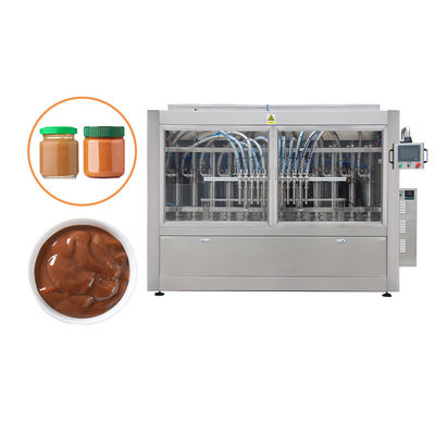 Lineare vollautomatische Kolbenpumpen-Schokoladen-Spread-Glasfüllmaschine