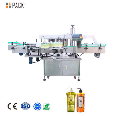 Automatische Zwei-Seiten-Shampoo-Quadratflaschen-Kennzeichnungsmaschine mit PLC-Steuerung